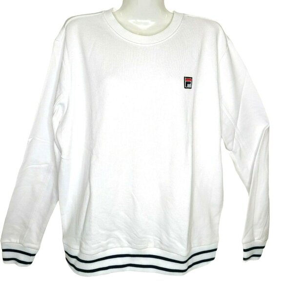 Fila Tops - Fila Ladies Sz X-LG Heritage French Terry Crewneck Sweatshirt Striped Logo Shirt